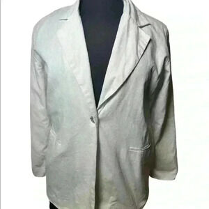 Salon Studio Vintage Style 90s Theme, Blazer White With Shoulder Pads, Large